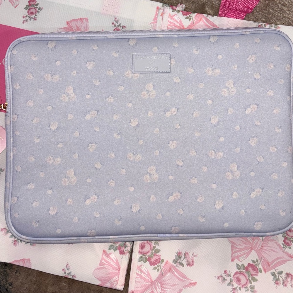 Blue floral LoveShackFancy laptop case / cover love shack fancy x yoobi